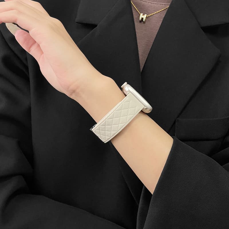 アップルウォッチバンド アップルウォッチバンド 菱形キルティングレザーバンド
