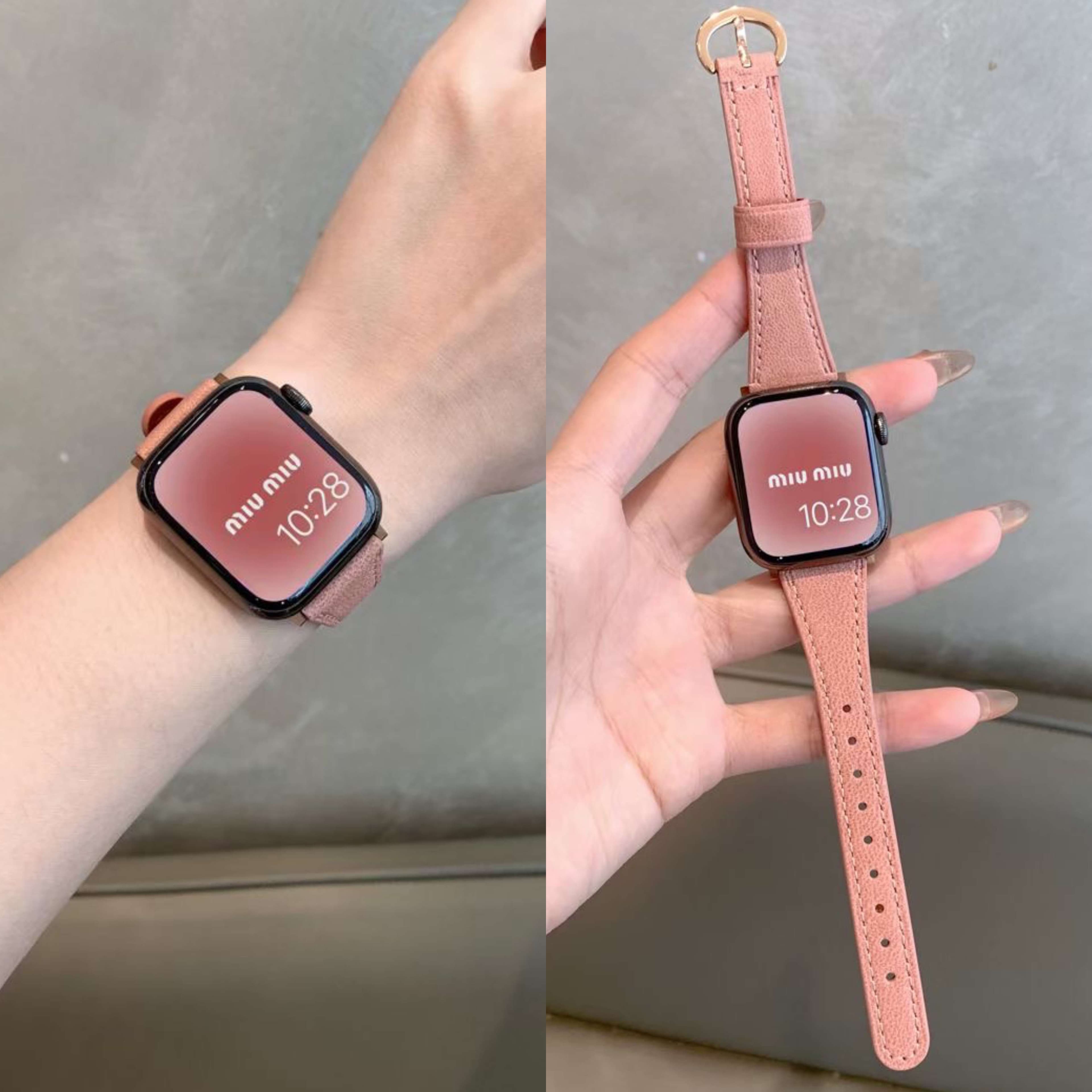 本革スリムベルト型アップルウォッチバンド
