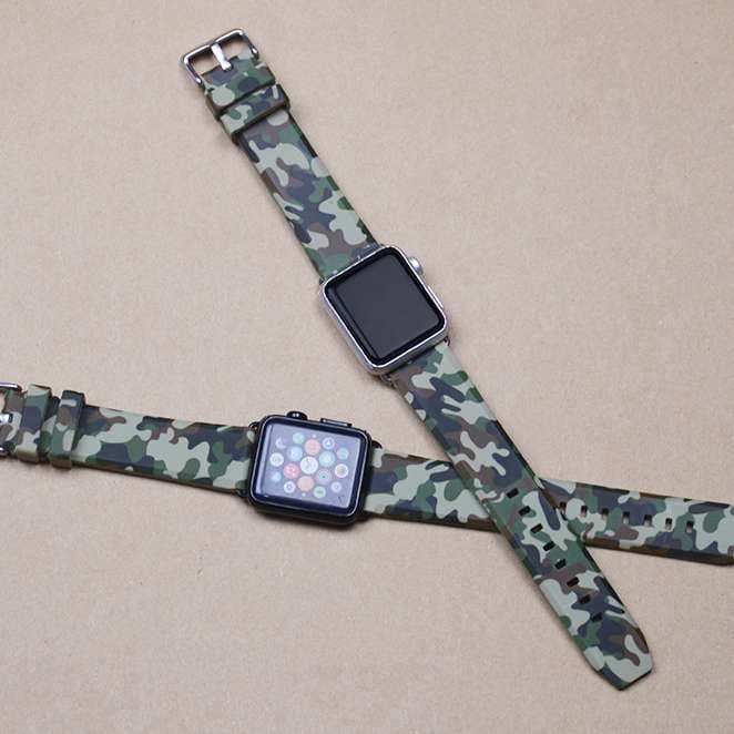 アップルウォッチバンド 迷彩柄スポーツバンド