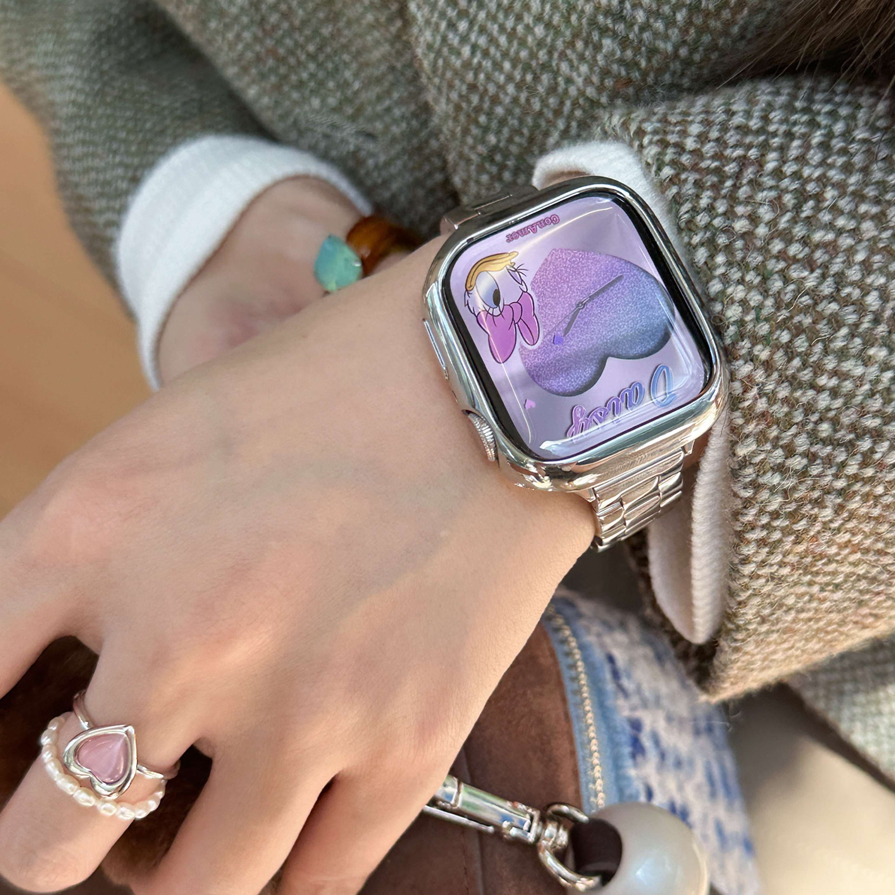 アップルウォッチバンド アニメキャラクター柄スマートウォッチ用金属バンド