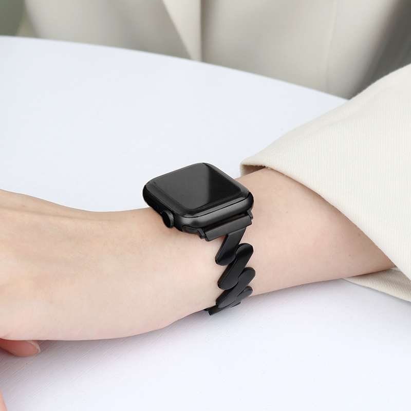 アップルウォッチバンド シックなウェーブデザイン メタルバンド