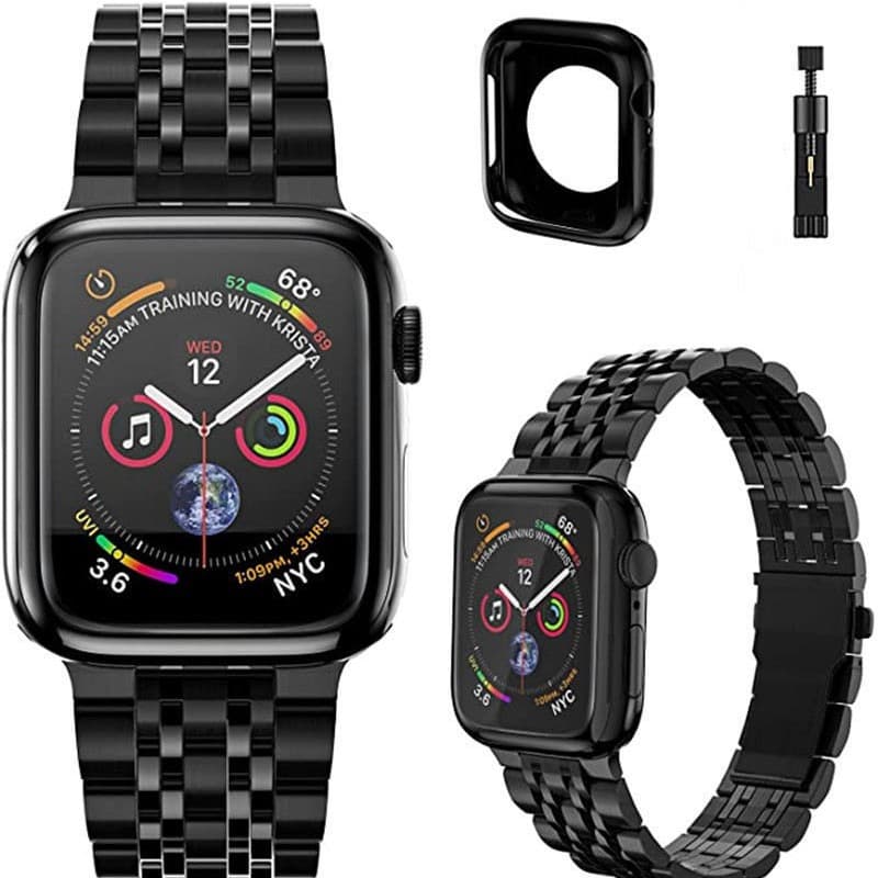 アップルウォッチバンド ステンレス 高級感溢れる七つ編みチェーンステンレス製時計替えバンド