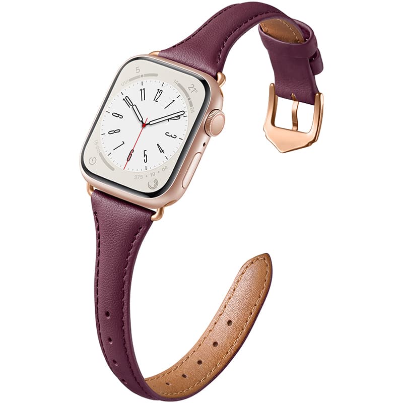 アップルウォッチバンドレザー 本革ステッチ細身バンド