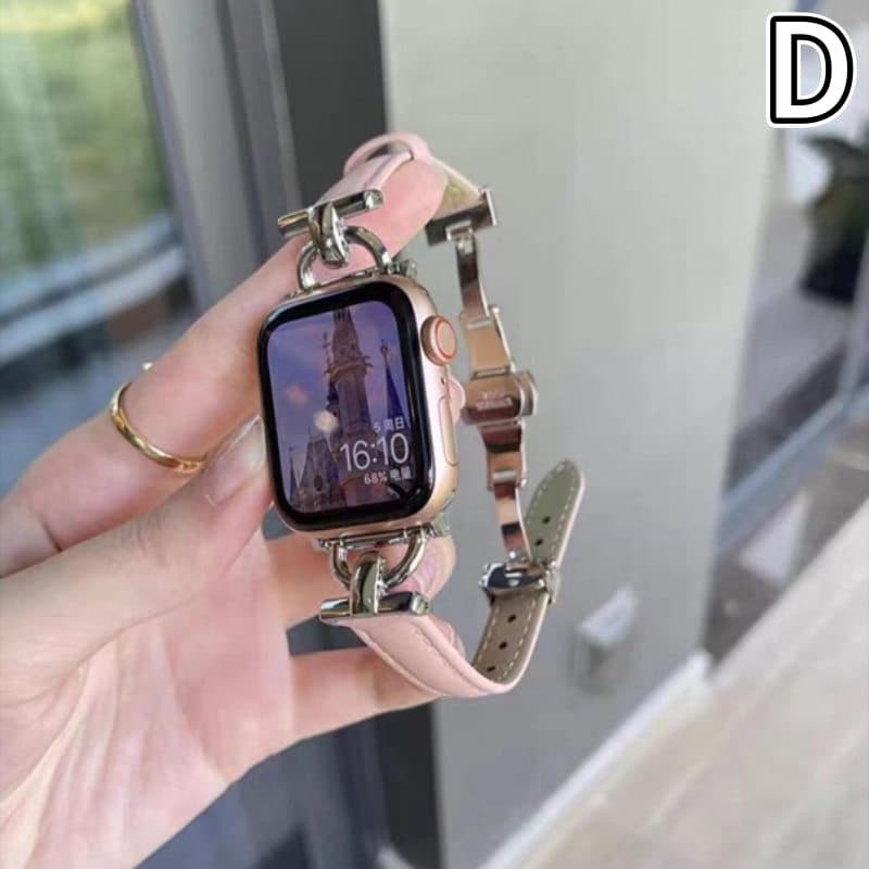 アップルウォッチバンド 上質レザー チェーンデザイン 腕時計ベルト