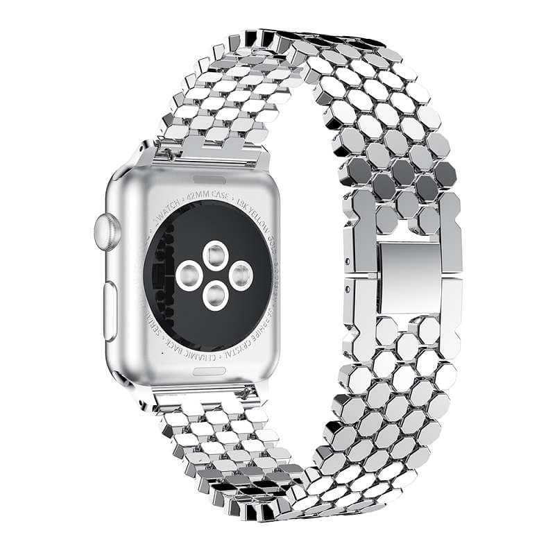 アップルウォッチバンド ローズゴールド ハニカムメタルバンド