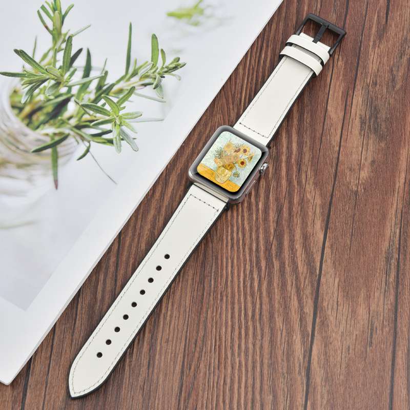 アップルウォッチバンド 本革シンプルステッチ交換ベルト