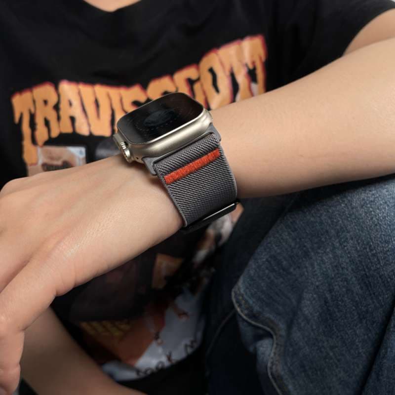 アップルウォッチバンド 伸縮性抜群ナイロン編み込みスポーツバンド