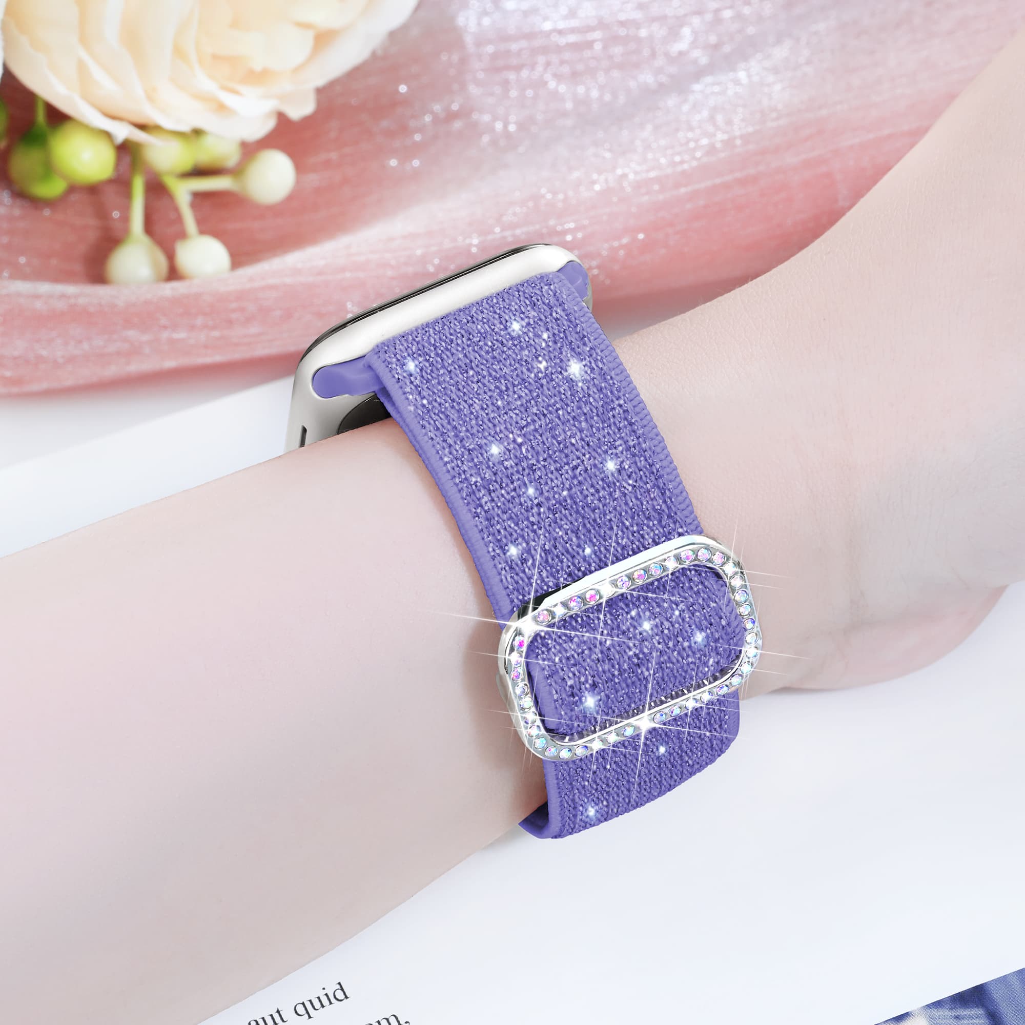 アップルウォッチバンド アップルウォッチバンド キラめき宝石バックル織りベルト