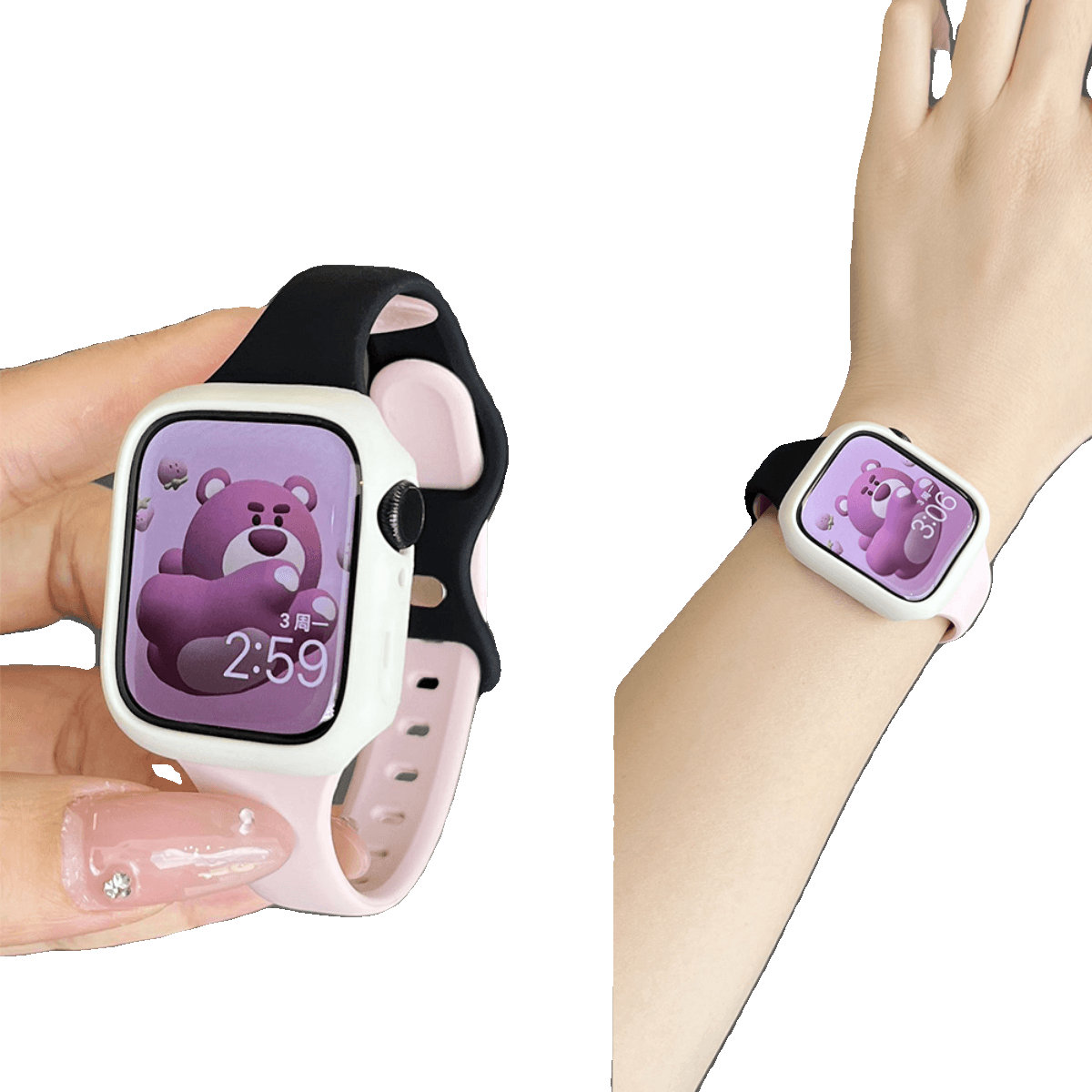 アップルウォッチバンド かわいいキャラクター柄スマートウォッチカバー