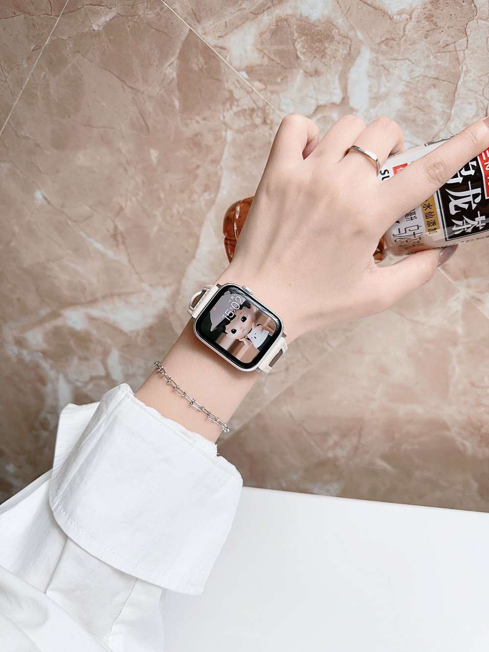 アップルウォッチバンド レザー調スマートウォッチバンド