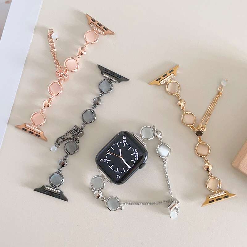 アップルウォッチバンド 宝石チャーム付きブレスレット型バンド