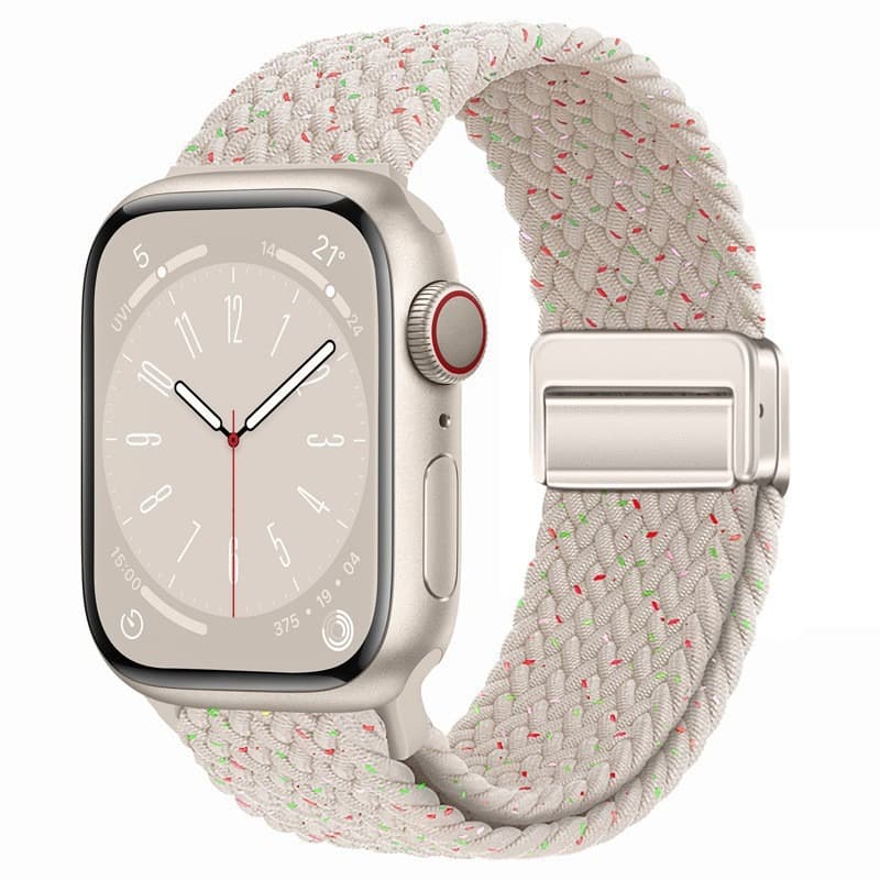 アップルウォッチバンド 編み込みデザイン伸縮素材ソロループバンド