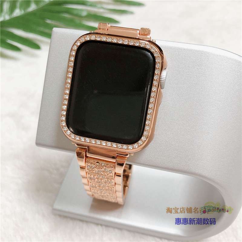 アップルウォッチバンド ラインストーン付き高級スマートウォッチベルト