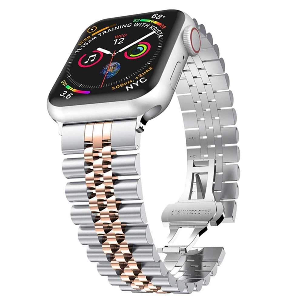 アップルウォッチバンド ステンレス製ジュビリーデザインスマートウォッチバンド