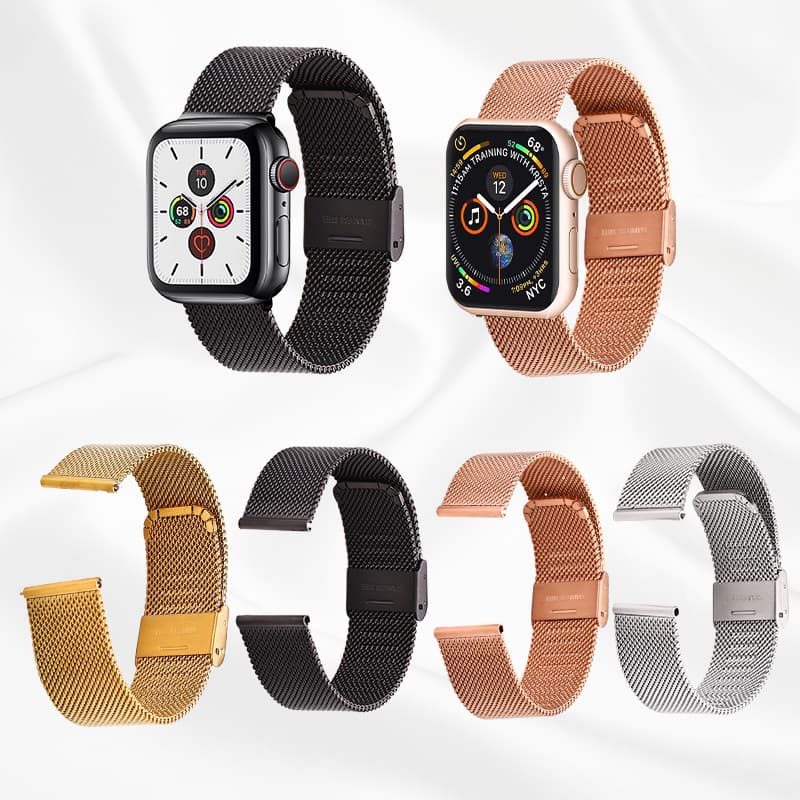 アップルウォッチバンド 高級感溢れるメッシュ編み込みステンレスバンド