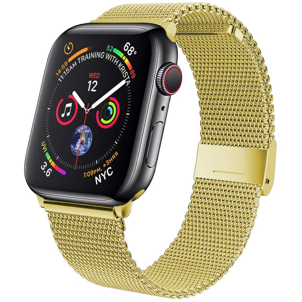 アップルウォッチバンド 磁石式留め具付きステンレスメッシュ編み込みバンド