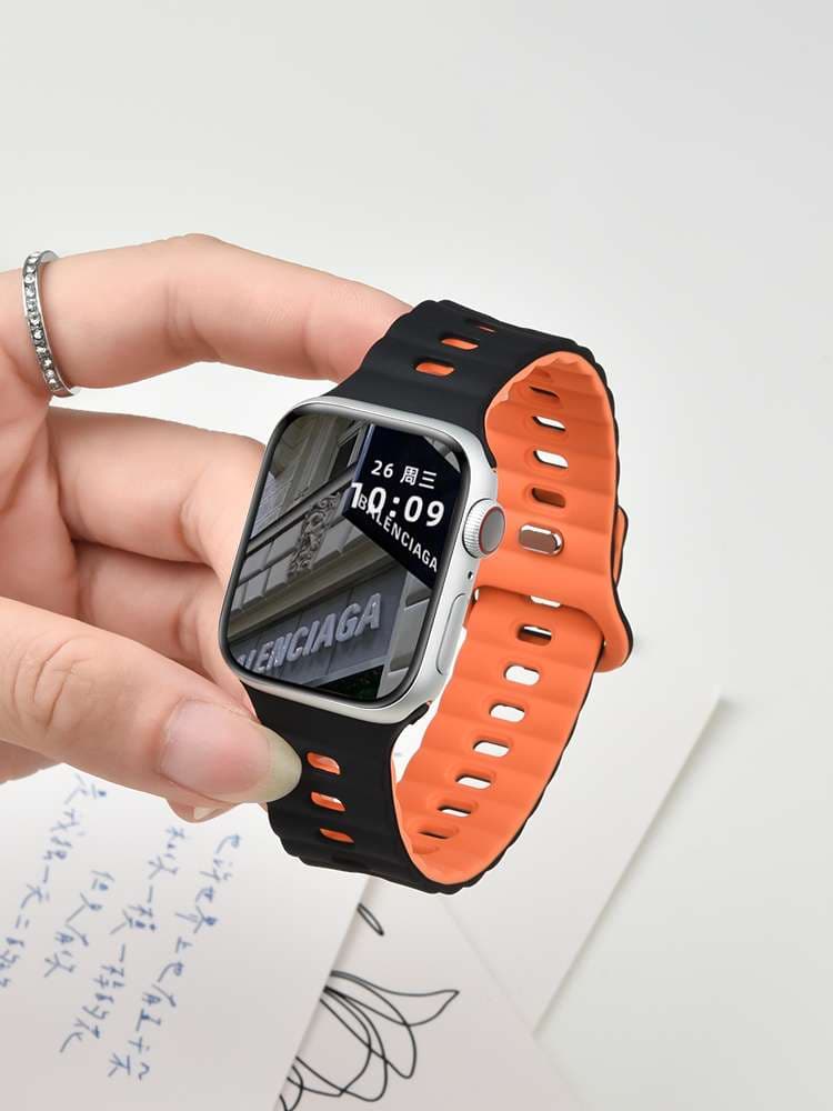 アップルウォッチバンド スポーツバンド シリコン製 交換ベルト