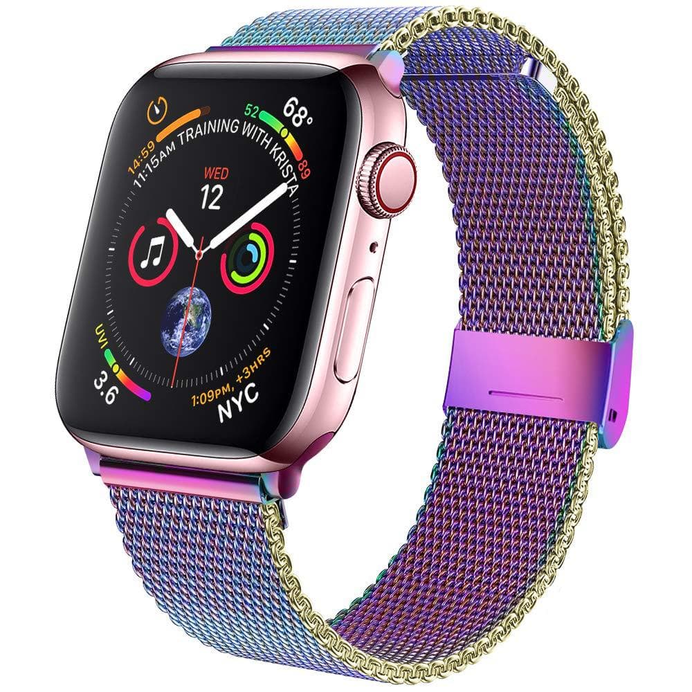アップルウォッチバンド 磁石式留め具付きステンレスメッシュ編み込みバンド