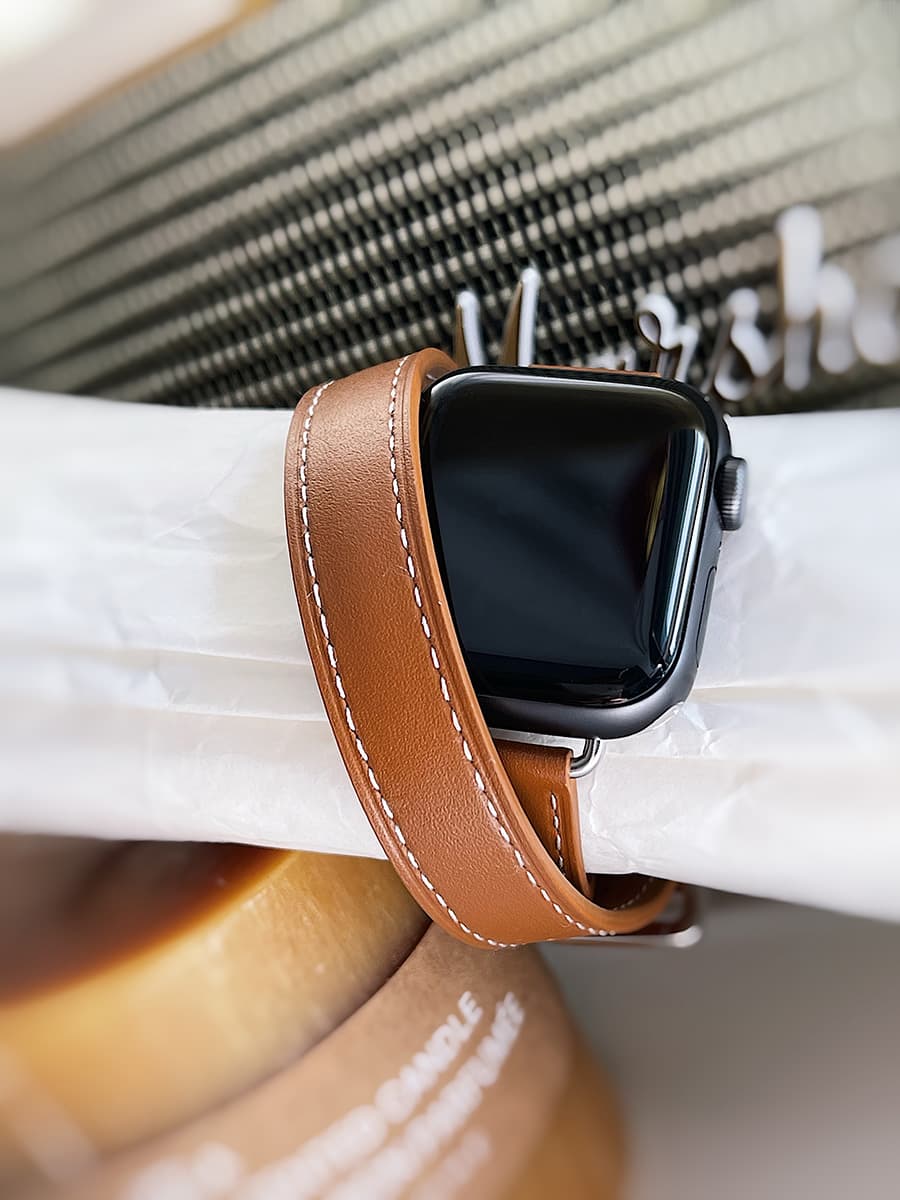 アップルウォッチバンド アップルウォッチバンド 職人縫製二重巻きレザーバンド